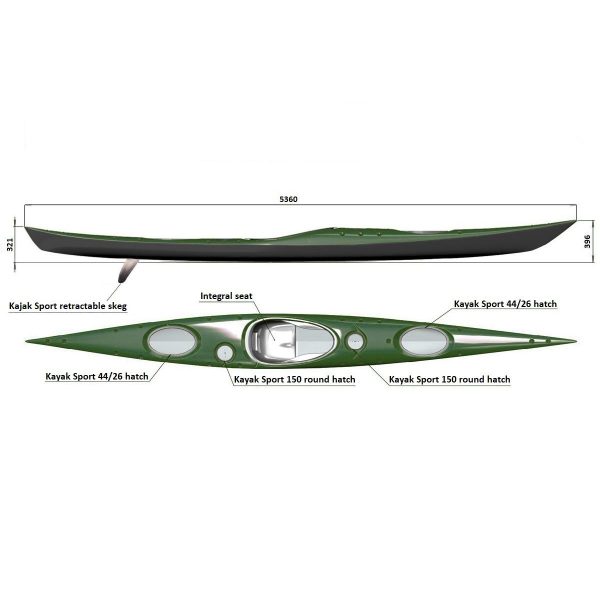 Splint Sea Play 535 elite Green. Sea kayak fiberglass-carbon - Image 5