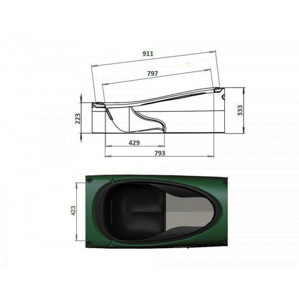 Splint Sea Play 535 elite Green. Sea kayak fiberglass-carbon - Image 7