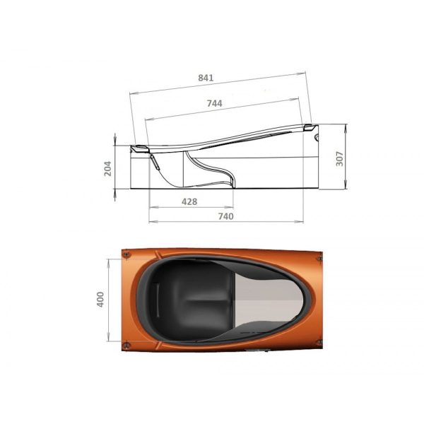 Splint Sea Play 510 elite orange. Sea kayak fiberglass-carbon - Image 7